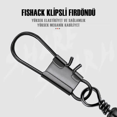 Fishack Paslanmaz Klipsli Fırdöndü Füme No: 7 (12'li Paket) - 2