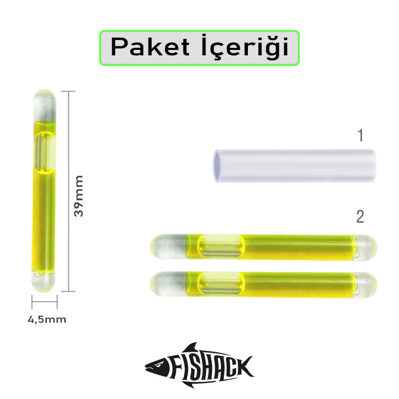 Fishack Işıklı Jel Balıkçı Fosforlu Çubuk Seti - 10 Adet - Gece Balık Avı - 2