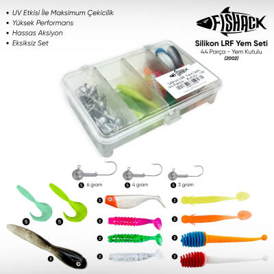 Fishack LRF Silikon Yem Seti - 44 Parça - Yem Kutulu - UV Özellikli