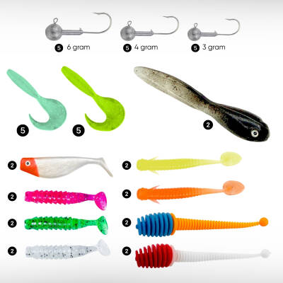 Fishack LRF Silikon Yem Seti - 44 Parça - Yem Kutulu - UV Özellikli - 2