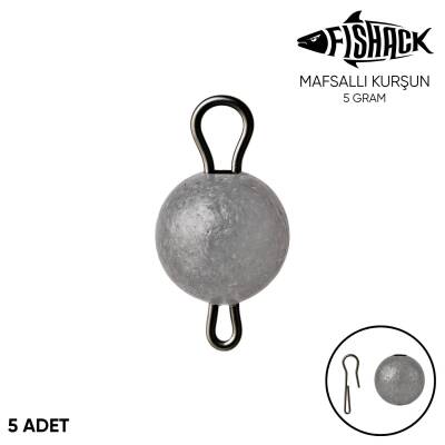 Fishack Mafsallı Kurşun - Hareketli İğne Kurşunu - 5 Gram - 5'li Paket