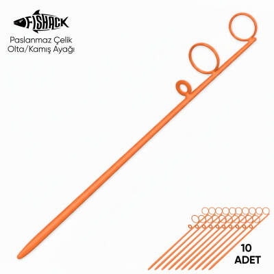 Fishack Paslanmaz Çelik Olta Kamış Ayağı - 10'lu Turuncu Set