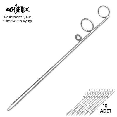 Fishack Paslanmaz Çelik Olta Kamış Ayağı - Galvaniz Kaplamalı - 10'lu Paket