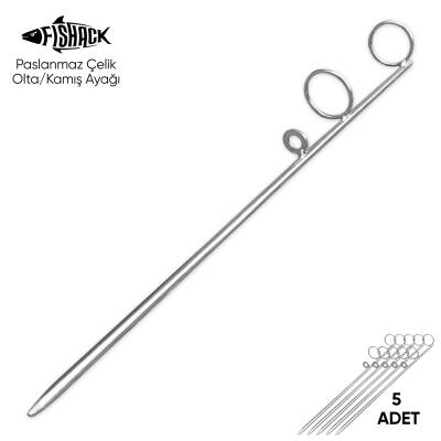 Fishack Paslanmaz Çelik Olta/Kamış Ayağı – Galvaniz Kaplamalı, 5'li Paket