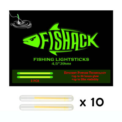 Fishack Powder Balıkçı Fosfor Çiftli 45*39mm 10'lu - Gece Avlarınız İçin Mükemmel Aydınlatma
