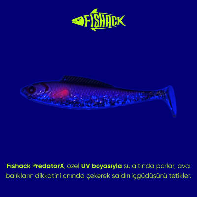 Fishack PredatorX Silikon Sahte Balık - 4,5g 85mm - UV Boyalı - Ghosty - 3