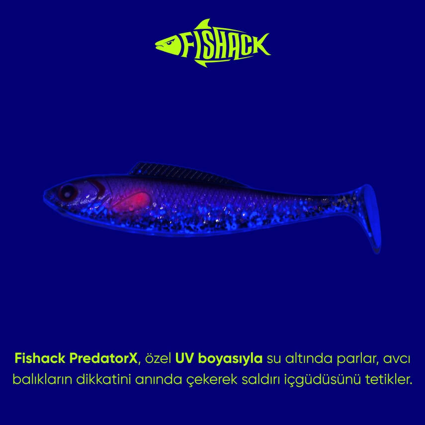 Fishack PredatorX Silikon Sahte Balık - 4,5g 85mm - UV Boyalı - Ghosty - 3