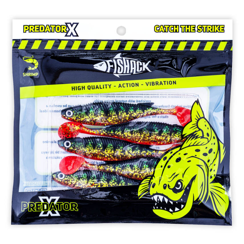 Fishack PredatorX Silikon Sahte Balık - 10g 100mm - UV Boyalı - Strike - 5