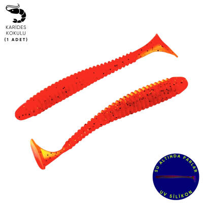 Silikon Kurt Yem - 4,2g 105mm - Turna/Levrek Silikonu - Karides Kokulu