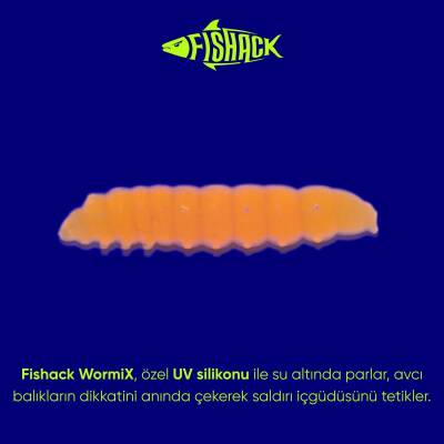 Fishack Silikon Solucan Yem - Peynir Aromalı Alabalık Yemi - 35mm UV Trout Bait - 2