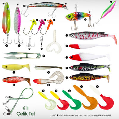 Fishack Spin 70 Parça Silikon Yem Seti - Yem Kutulu - At Çek Olta Yemleri - 2