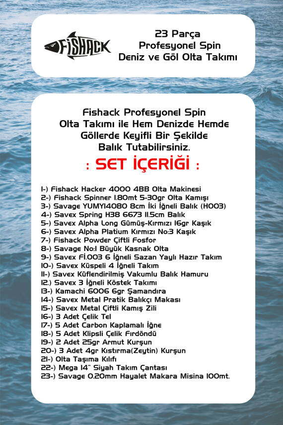 Fishack Spin Olta Seti 25 Parça - At Çek Balıkçılık Seti - Deniz ve Göl Avı - 2