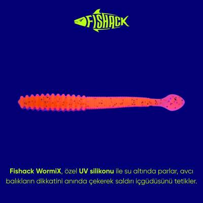 Fishack Wormix Flare UV Silikon Kurt Yem - 2,2g 87mm - 3