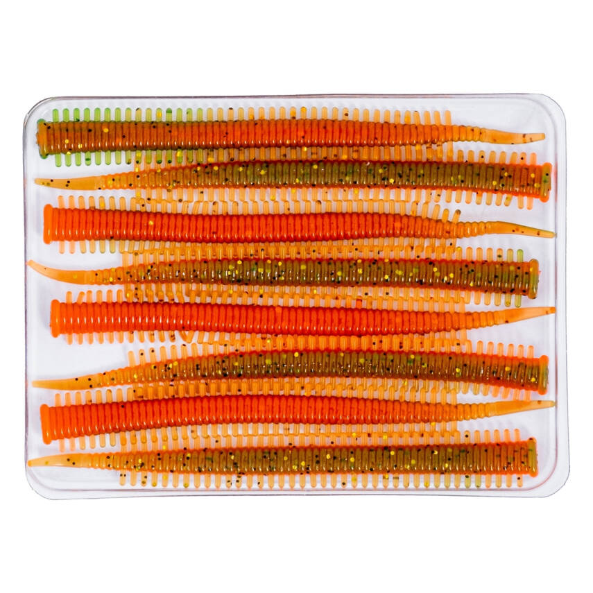 Silikon Kurt Yem - LRF Yem - 1g 70mm - Fishack Wormix - 10 Adet - Fluo Tiger - UV Silikon - 4