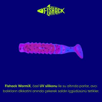 Fishack WormiX Pembe Silikon Solucan Yem - 45mm UV Balık Avı Kurdu - 2