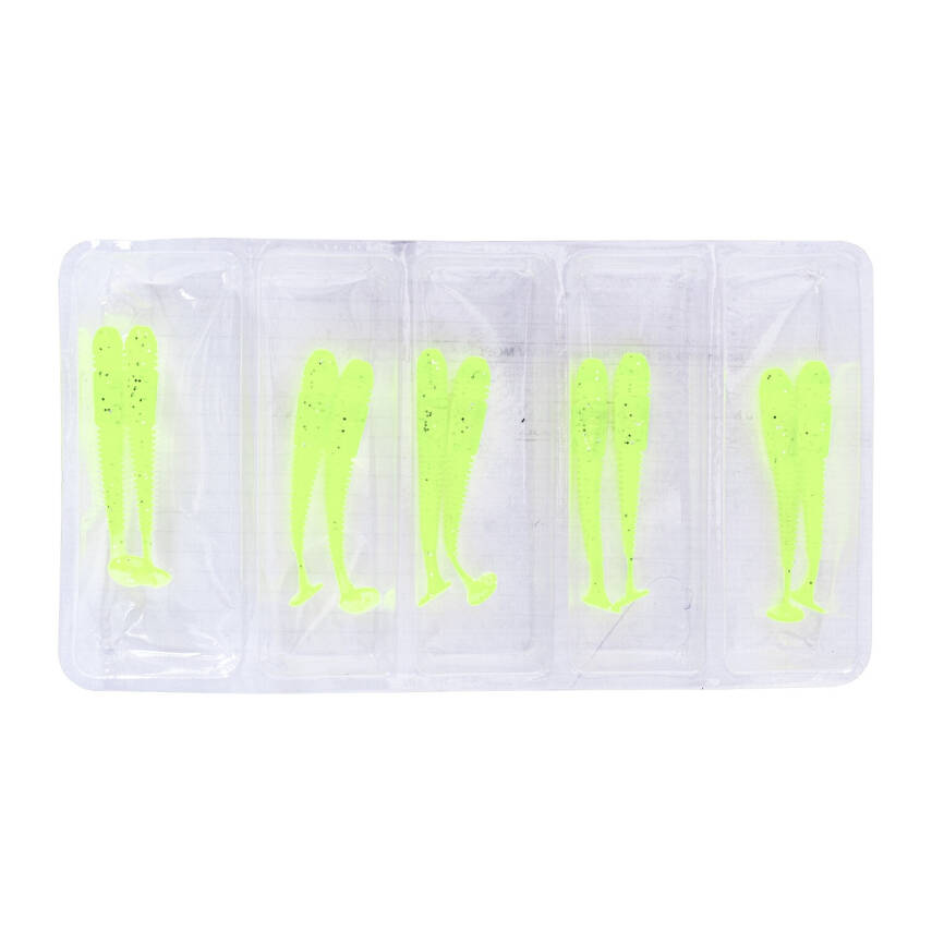 Fishack Wormix Silikon Kurt Yem - 1,1g 55mm - UV - Fluo Green - Karides Kokulu - 4