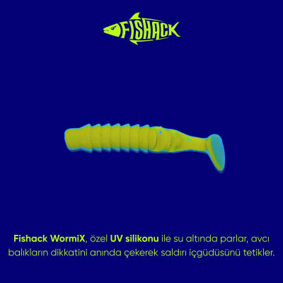 Fishack WormiX Silikon Kurt Yem - 1,5g 45mm - Limon & Karides Kokulu - 10 Adet - 2