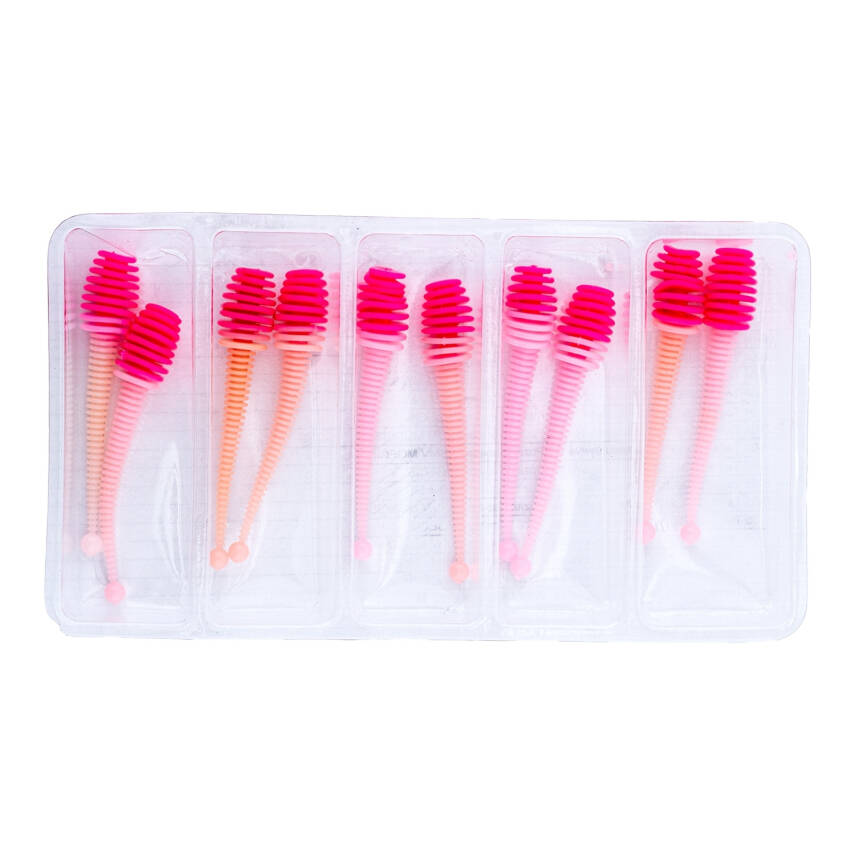 Fishack Wormix Silikon Kurt Yem - 2,1g 70mm - Pembe/Beyaz - Karides Kokulu - 4