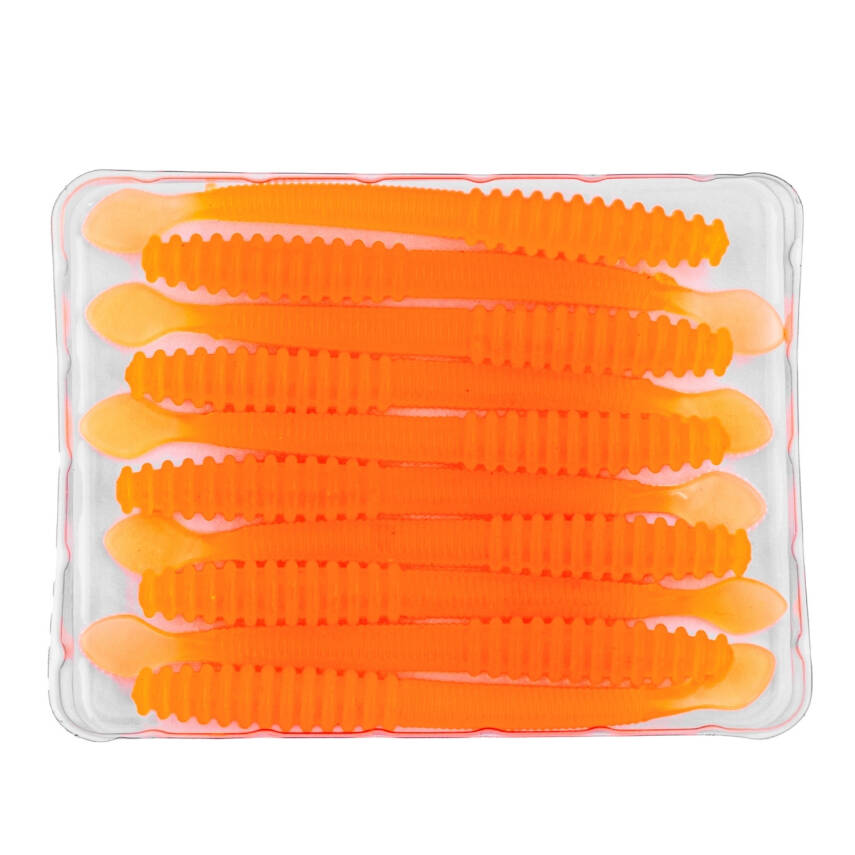 Fishack Wormix Silikon Kurt Yem - 2,2g 87mm - Orange - UV Silikon - 4