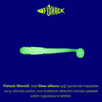 Fishack Wormix Silikon Kurt Yem - Karides Kokulu - UV Beyaz - 2