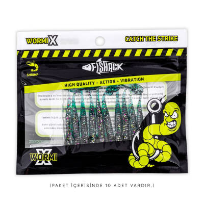 Fishack Wormix Silikon Kurt Yem - Mavi - 1g 50mm (10 Adet) - 4