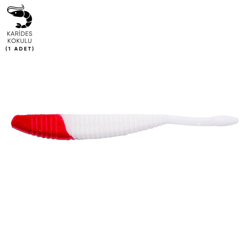 Fishack WormiX Silikon Kurt Yem - Red White - 95mm - 1