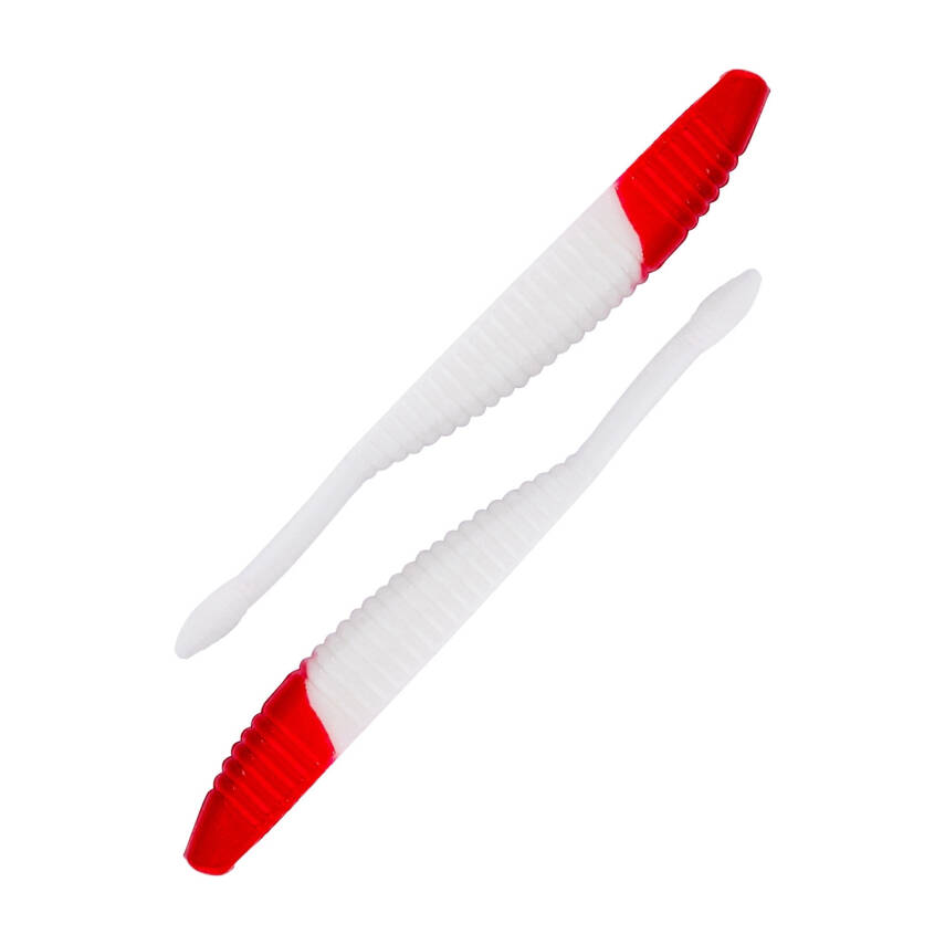 Fishack WormiX Silikon Kurt Yem - Red White - 95mm - 2