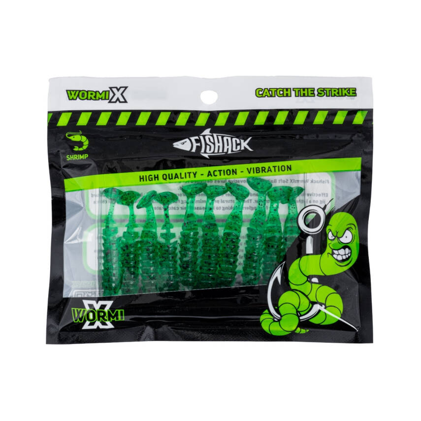 Fishack WormiX Silikon Kurt Yem - Yeşil Karides Kokulu (10 Adet) - 4