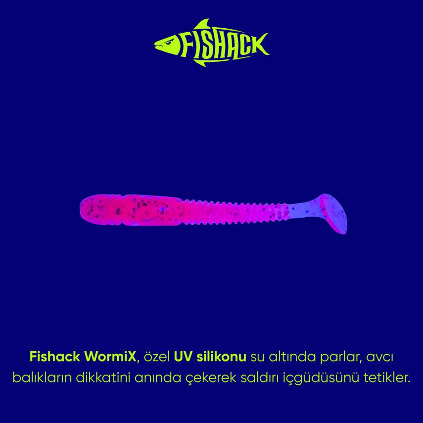 Silikon Kurt Yem - Fishack Wormix - Pembe Karides Kokulu - 2