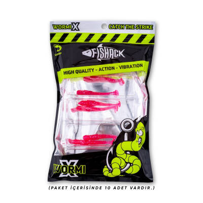 Silikon Kurt Yem - Fishack Wormix - Pembe Karides Kokulu - 5