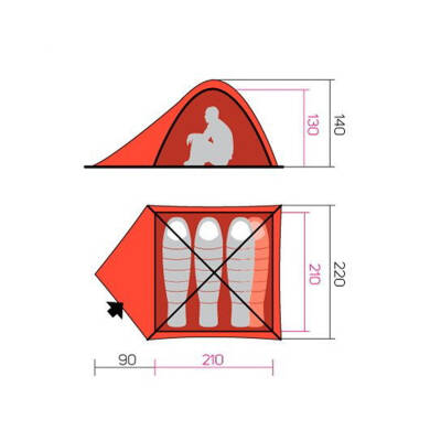 Hannah Tycoon 4 Kişilik Comfort Çadır (Spring Green-Cloudy Gray) 140*300*220 cm - 3