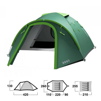 Husky Bizon 4 Plus Yeşil 4 Kişilik Çadır - 2