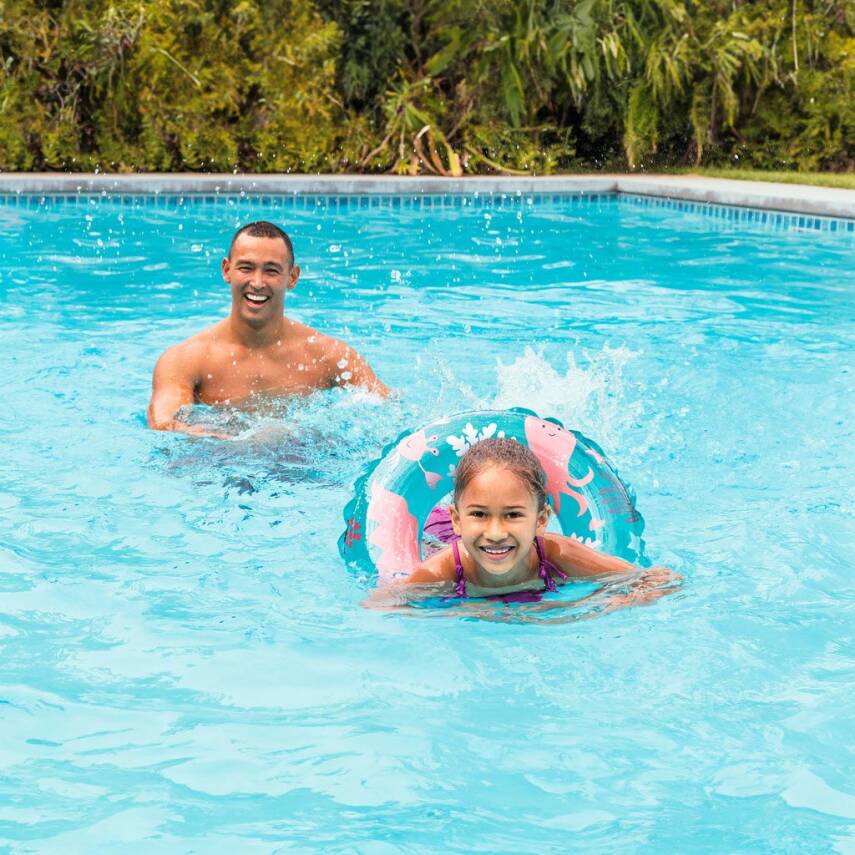 Intex Şeffaf Desenli Turkuaz Çocuk Yüzme Simidi - 61cm - 3