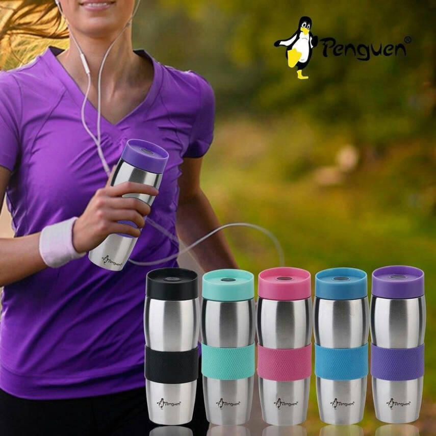 Kahve Termosu - 0,45 LT - Çelik - Penguen - Mor (PNG-3026) - 1