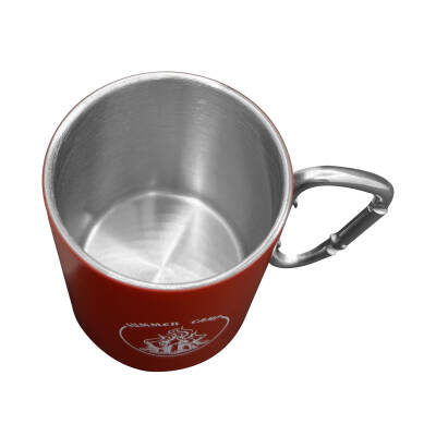 Karabina Saplı Paslanmaz Çelik Kupa Bardak - Orcamp - Kırmızı - 4