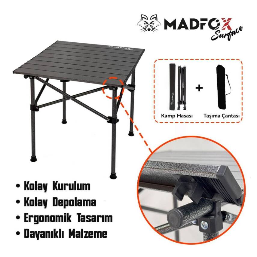 Katlanabilir Alüminyum Kamp Masası - Akordion - Madfox Surface - 547271 - 5