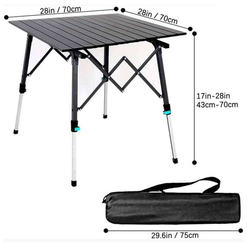 Katlanabilir Alüminyum Kamp Masası - Akordion - Madfox Skylite - Siyah - 4