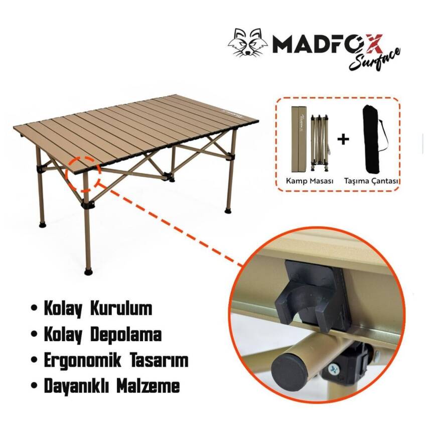 Katlanabilir Alüminyum Kamp Masası - Akordion - Madfox - Surface - 547270 - 5