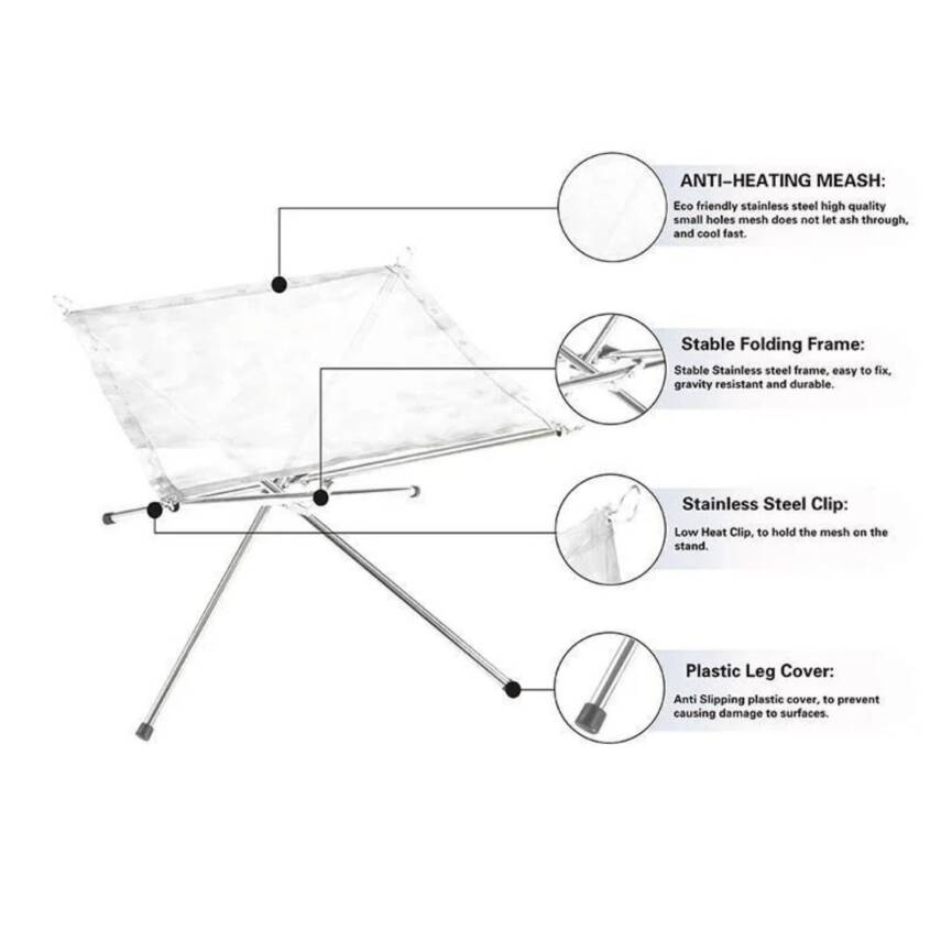 Katlanabilir Ateş Sehpası -Brülör - Madfox Fire Rack - 547216 - 2