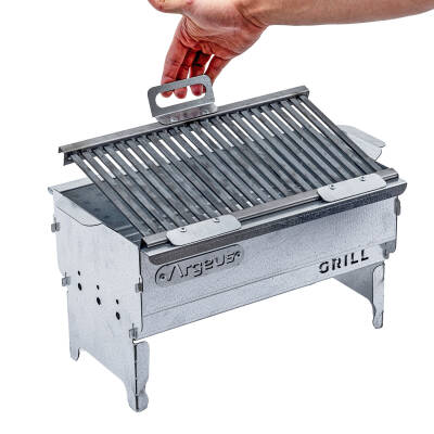 Katlanabilir Ayaklı Portatif Mangal - Paslanmaz - Argeus - Orta - Taşıma Çantalı - 5