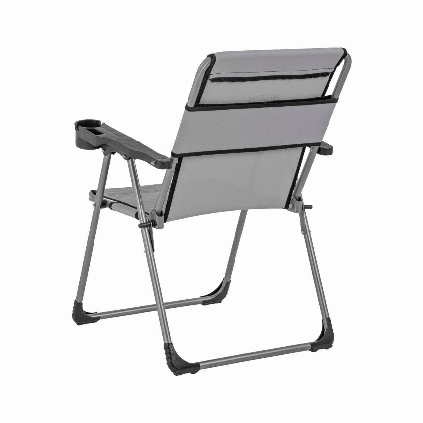 Katlanabilir Piknik ve Kamp Sandalyesi - Bardaklıklı - Rock - Kül Gri (A-14)- 140KG Taşıma - 2