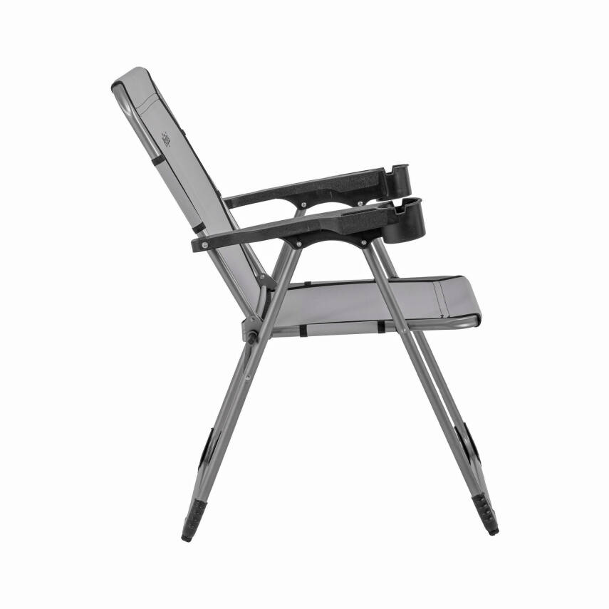 Katlanabilir Piknik ve Kamp Sandalyesi - Bardaklıklı - Rock - Kül Gri (A-14)- 140KG Taşıma - 3