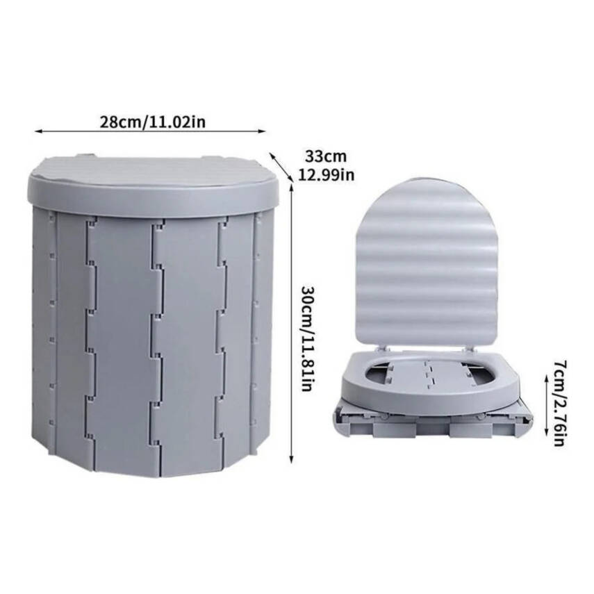 Katlanabilir Portatif Kamp Tuvaleti - Madfox Bi-Pot - Gri - 547218 - 3