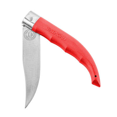 Katlanır Cep Çakısı - Yatağan - El Yapımı - Kırmızı - No:2 - 3