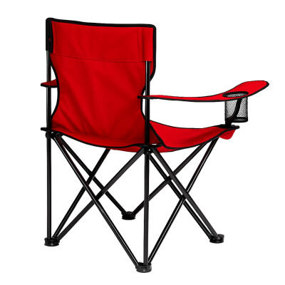 Katlanır Kamp Piknik Sandalyesi - Bardaklıklı - (DY.001) - Kırmızı - Taşıma Çantalı - 2