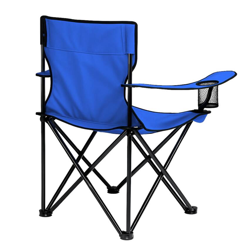 Katlanır Kamp Piknik Sandalyesi - Bardaklıklı - (DY.001) - Mavi - Taşıma Çantalı - 2