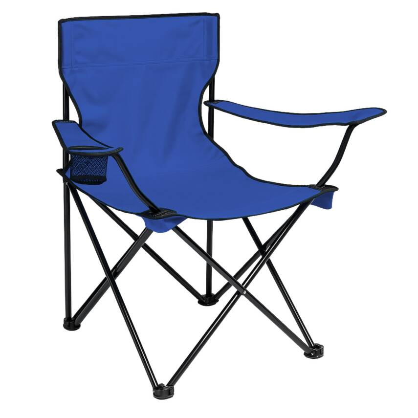 Katlanır Kamp Piknik Sandalyesi - Bardaklıklı - Lacivert - Taşıma Çantalı - 1
