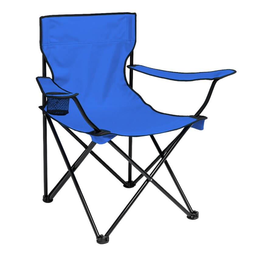 Katlanır Kamp Piknik Sandalyesi - Bardaklıklı - Mavi - Taşıma Çantalı - 1