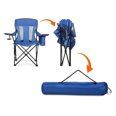 Katlanır Kamp Piknik Sandalyesi - Madfox Beacon - Bardaklıklı - Mavi - 547286 - Taşıma Çantalı - 4