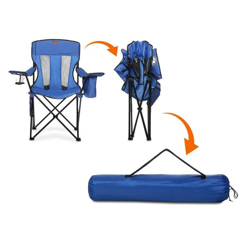Katlanır Kamp Piknik Sandalyesi - Madfox Beacon - Bardaklıklı - Mavi - 547286 - Taşıma Çantalı - 4